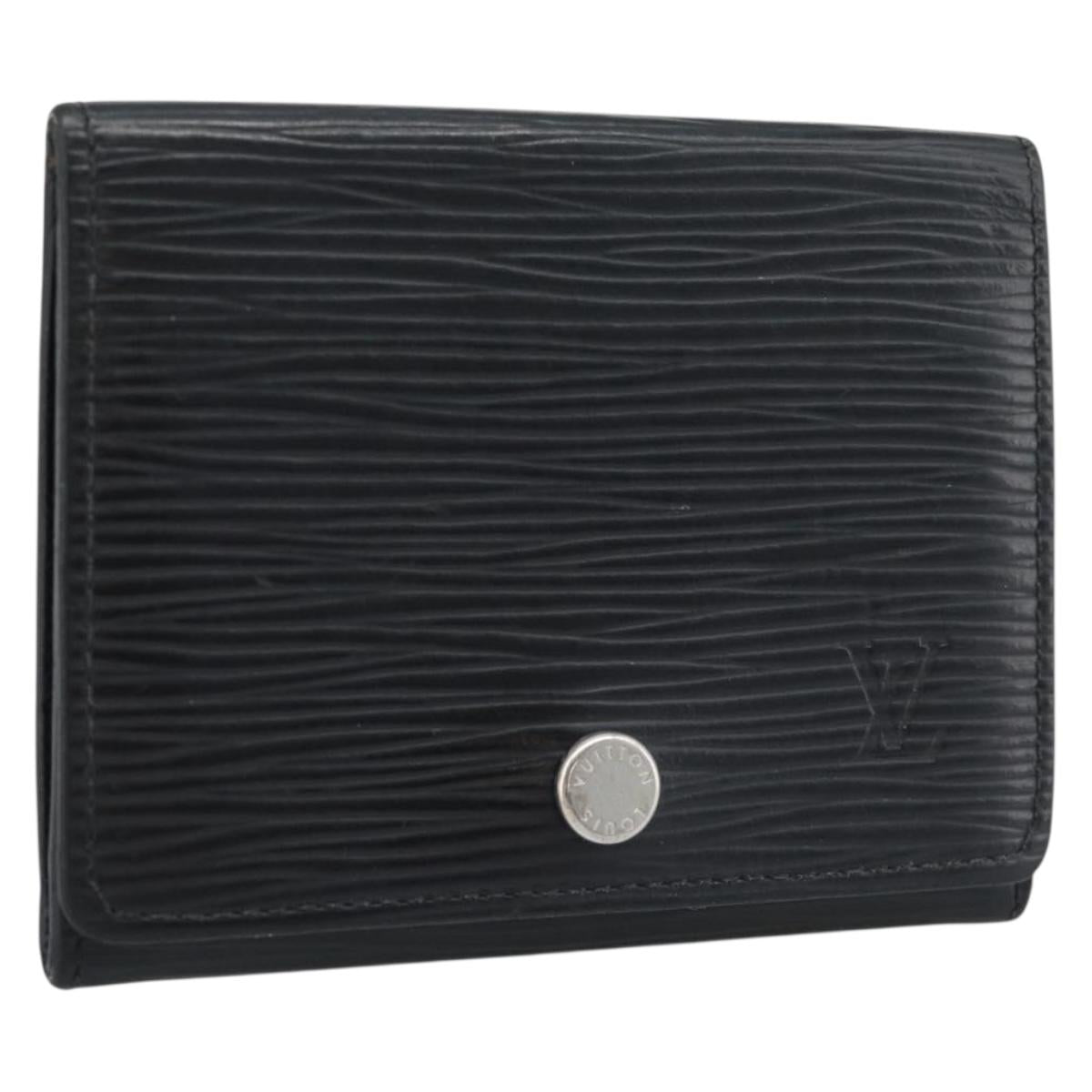LOUIS VUITTON Epi Anvelop Cult De Vuitto Card Case Black M56169 LV Auth 188628
