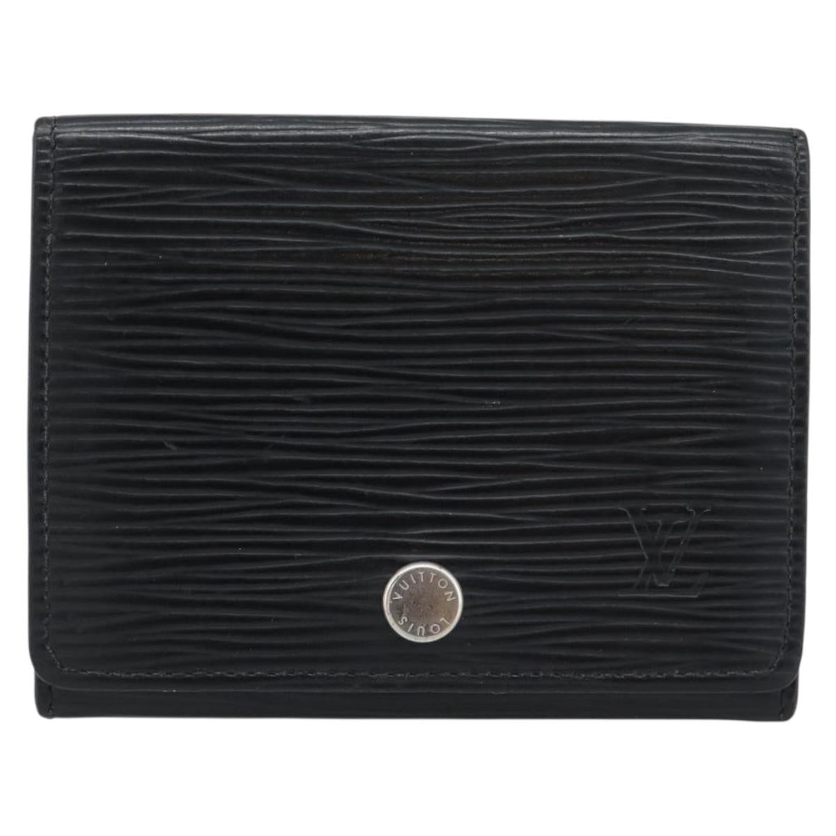 LOUIS VUITTON Epi Anvelop Cult De Vuitto Card Case Black M56169 LV Auth 188628
