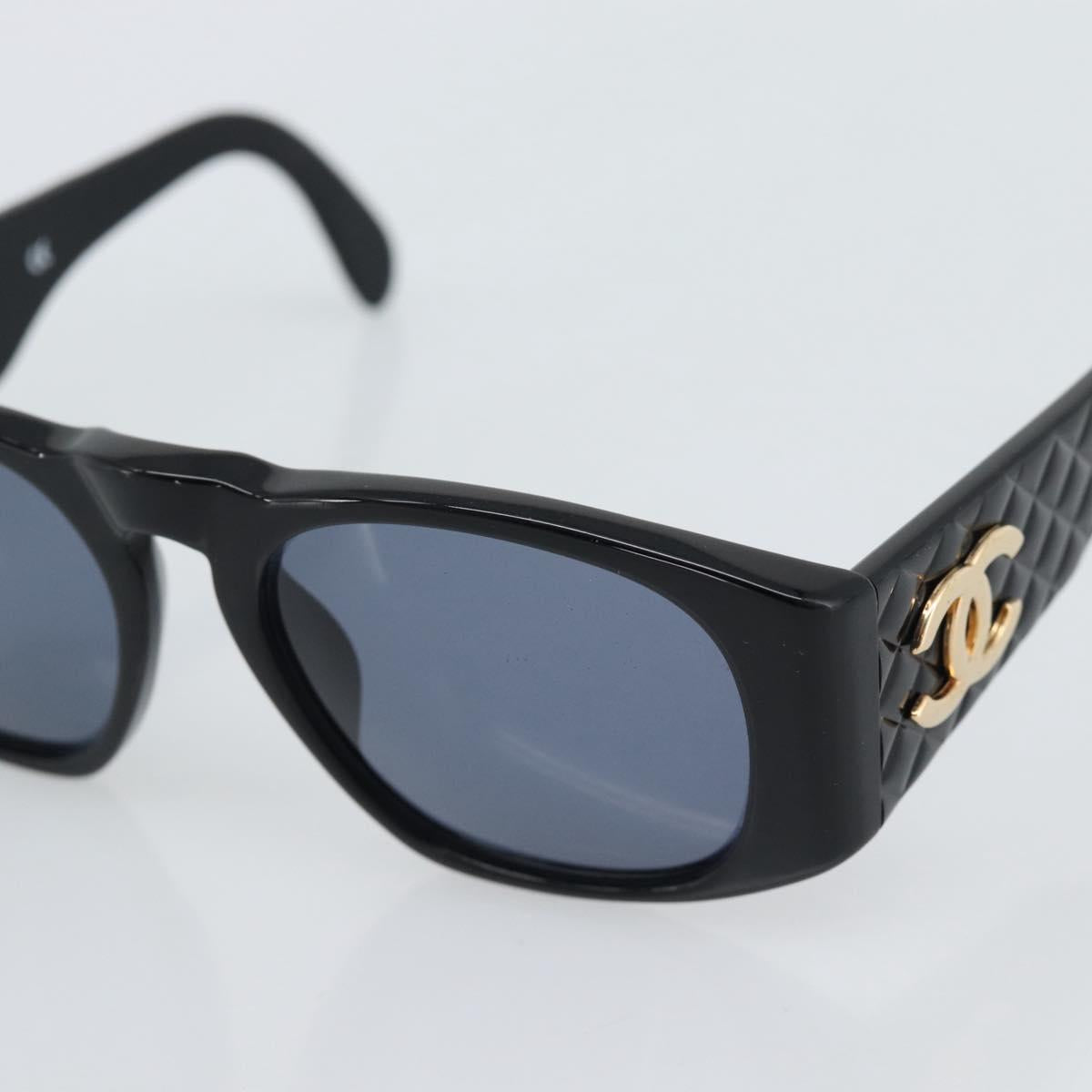 CHANEL COCO Mark Sunglasses plastic Black CC Auth 188635M
