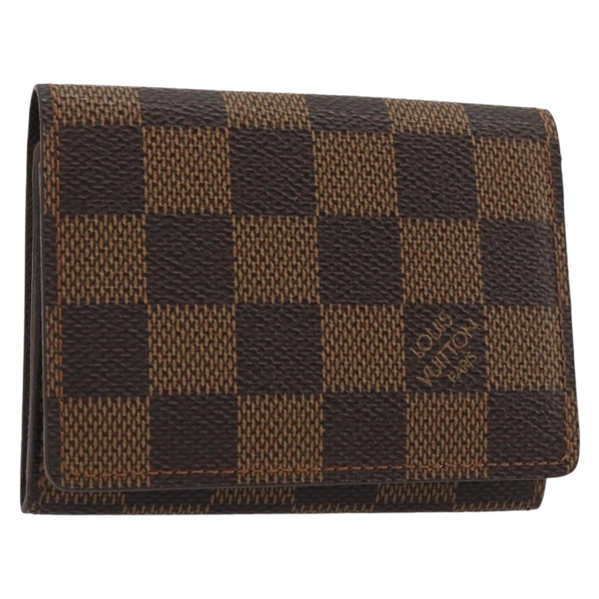 LOUIS VUITTON Damier Ebene Anvelop Cult De Vuitto Card Case N62920 Auth 188651A