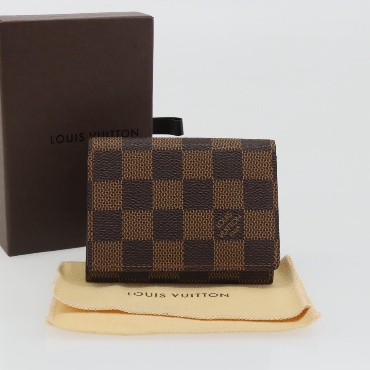 LOUIS VUITTON Damier Ebene Anvelop Cult De Vuitto Card Case N62920 Auth 188651A