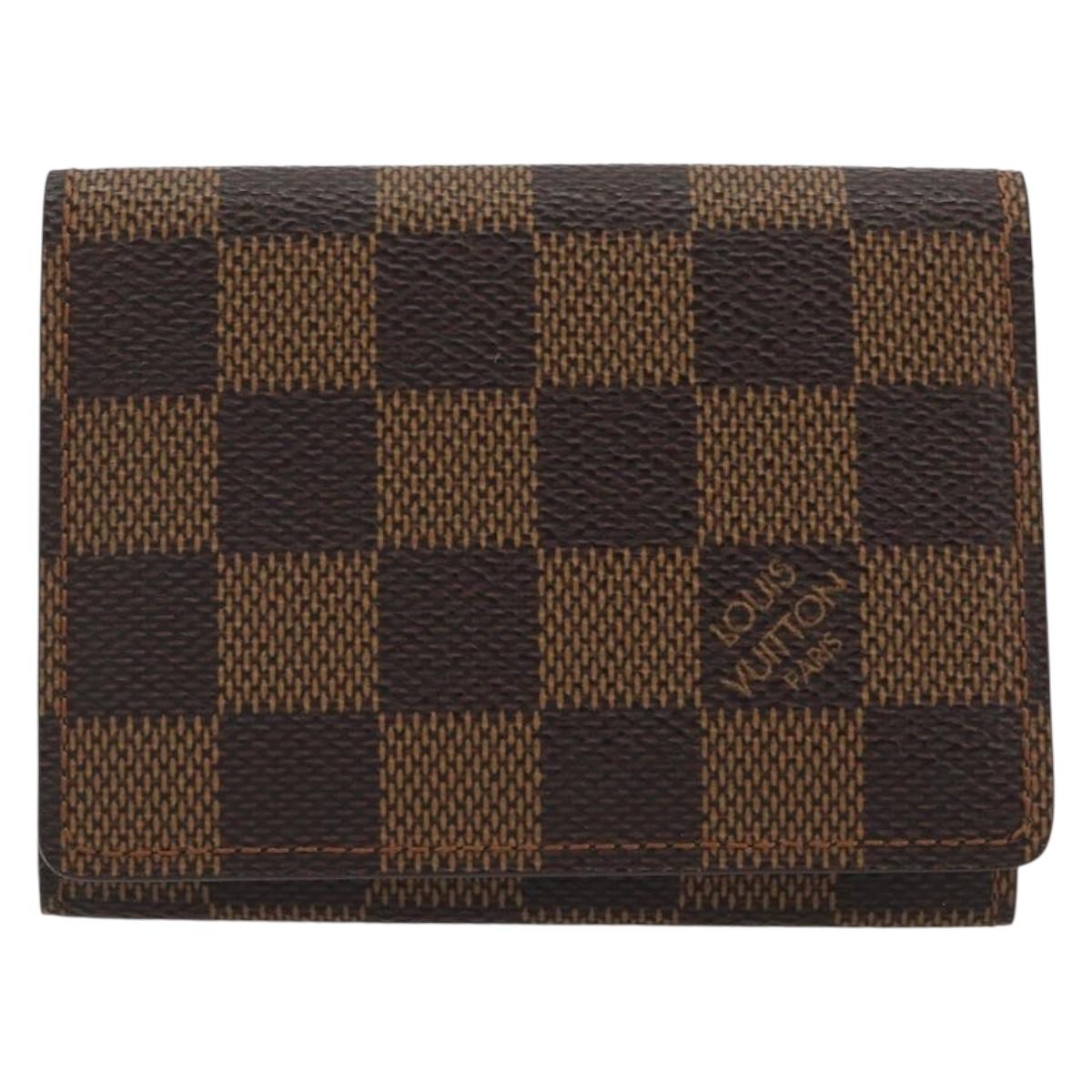 LOUIS VUITTON Damier Ebene Anvelop Cult De Vuitto Card Case N62920 Auth 188651A
