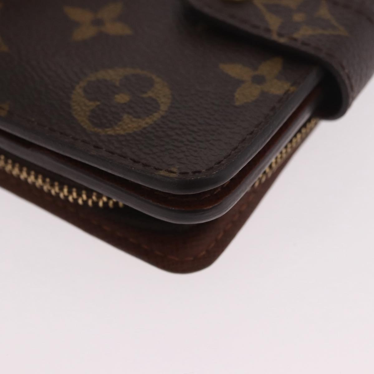 LOUIS VUITTON Monogram Compact Zip Wallet M61667 LV Auth 188654A