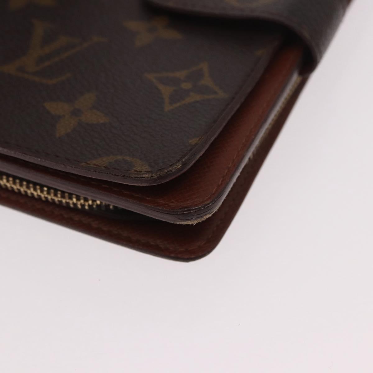 LOUIS VUITTON Monogram Porto Papie Zip Wallet M61207 LV Auth 188656A