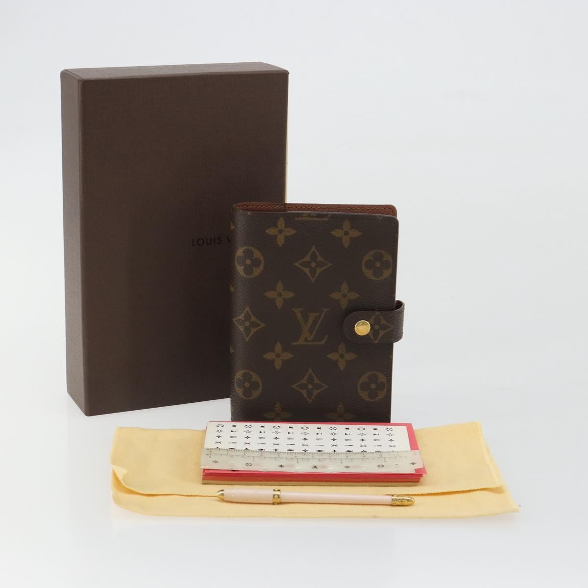 LOUIS VUITTON Monogram Agenda PM Day Planner Cover R20005 LV Auth 188657A