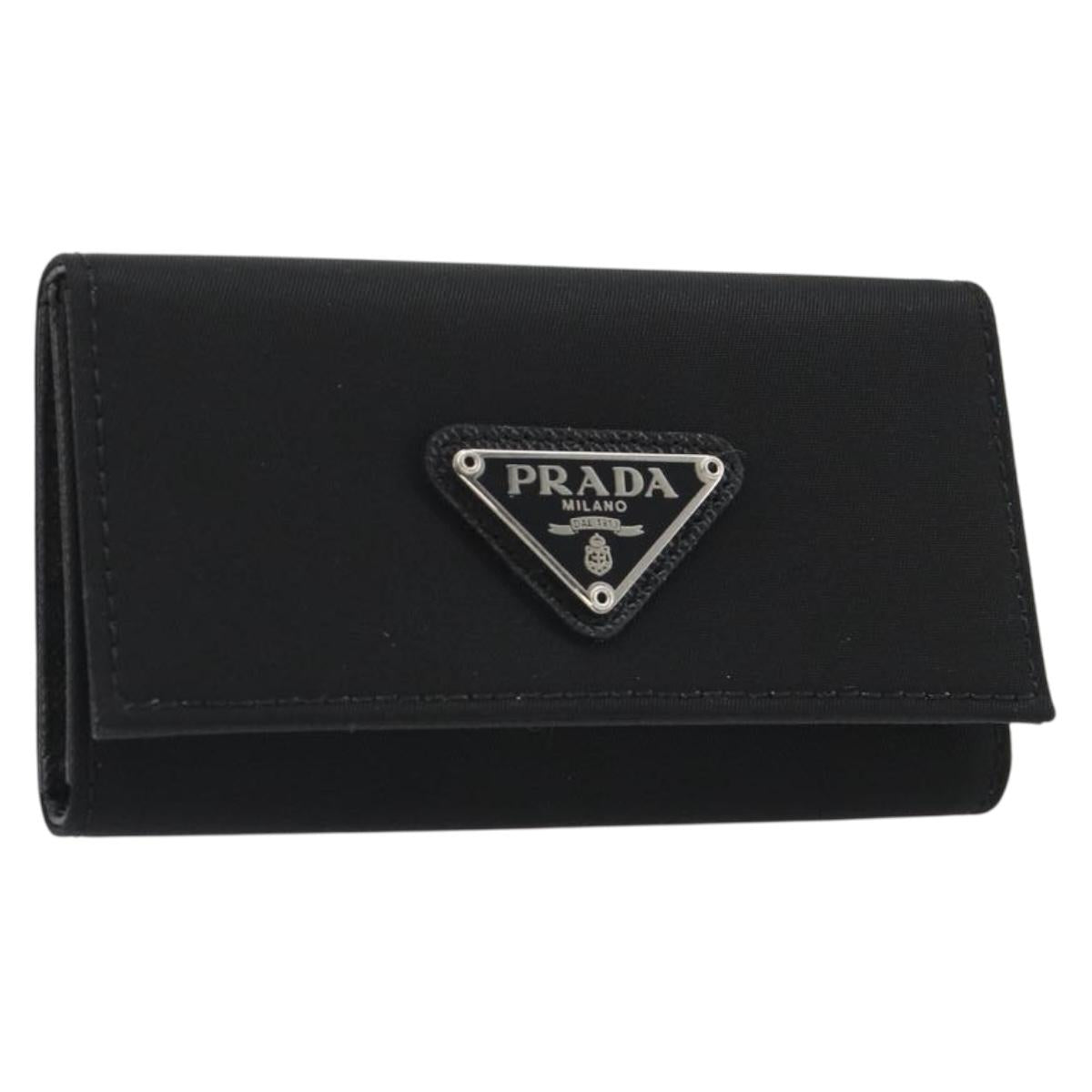 PRADA Key Case Nylon Black Black Auth 188658A