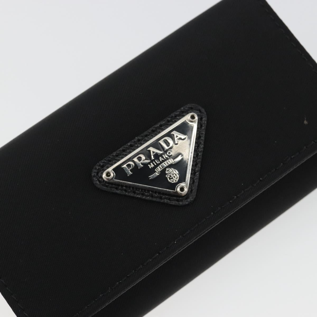 PRADA Key Case Nylon Black Black Auth 188658A