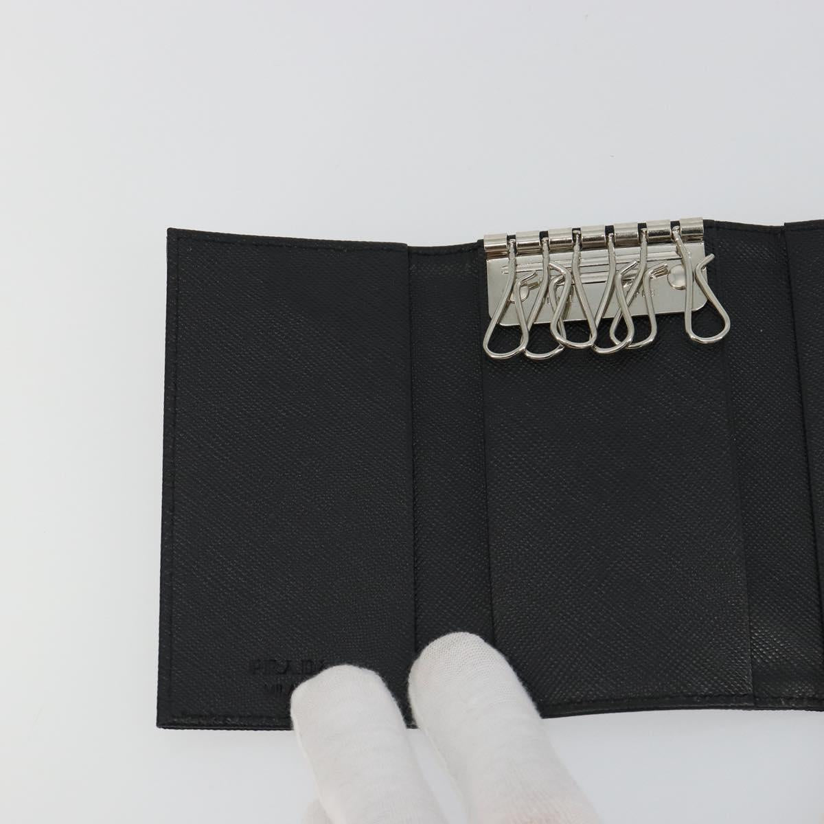 PRADA Key Case Nylon Black Black Auth 188658A