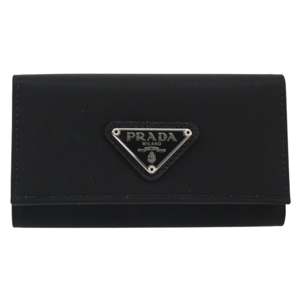 PRADA Key Case Nylon Black Black Auth 188658A