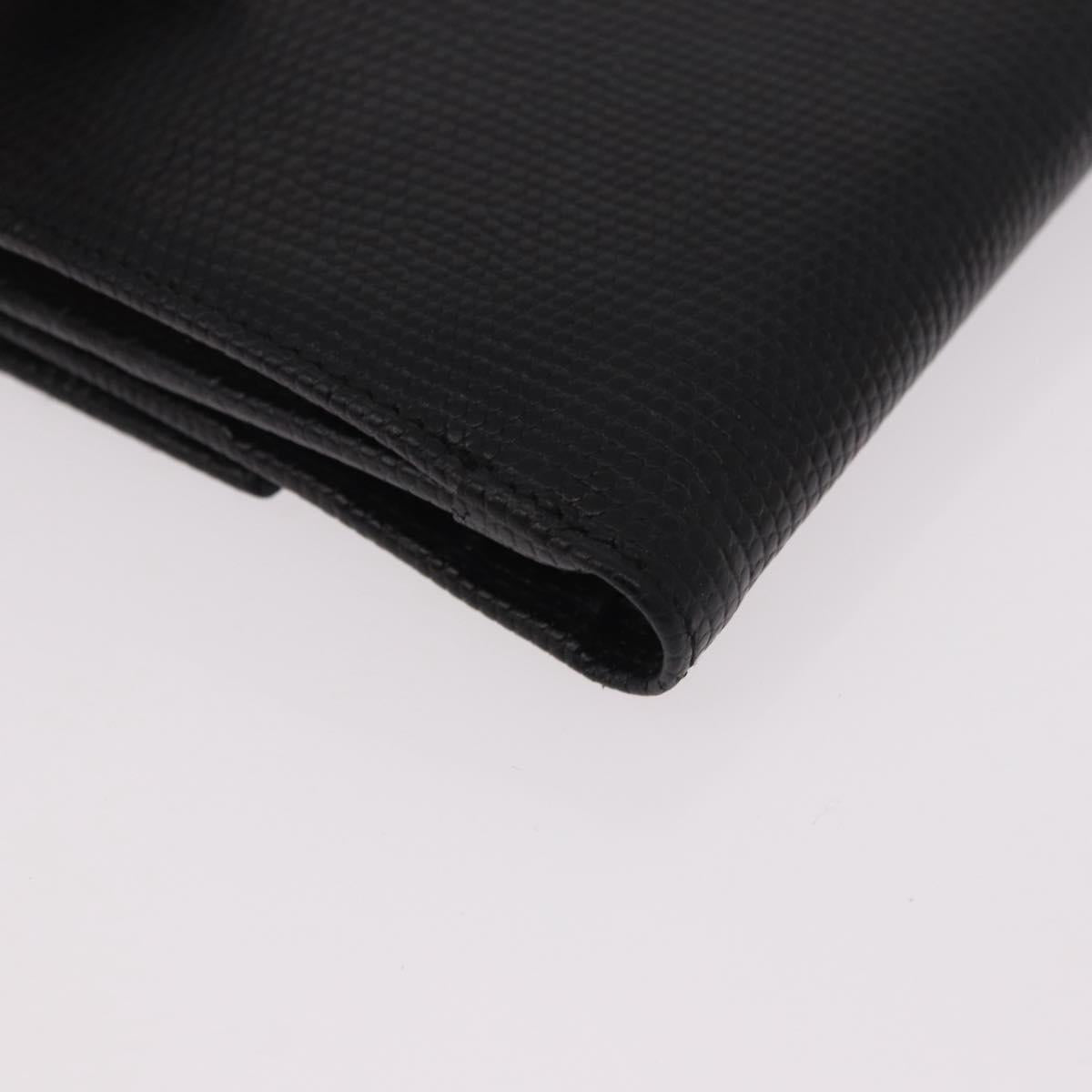 Salvatore Ferragamo Vala Long Wallet Leather Black Gold Auth 188659A