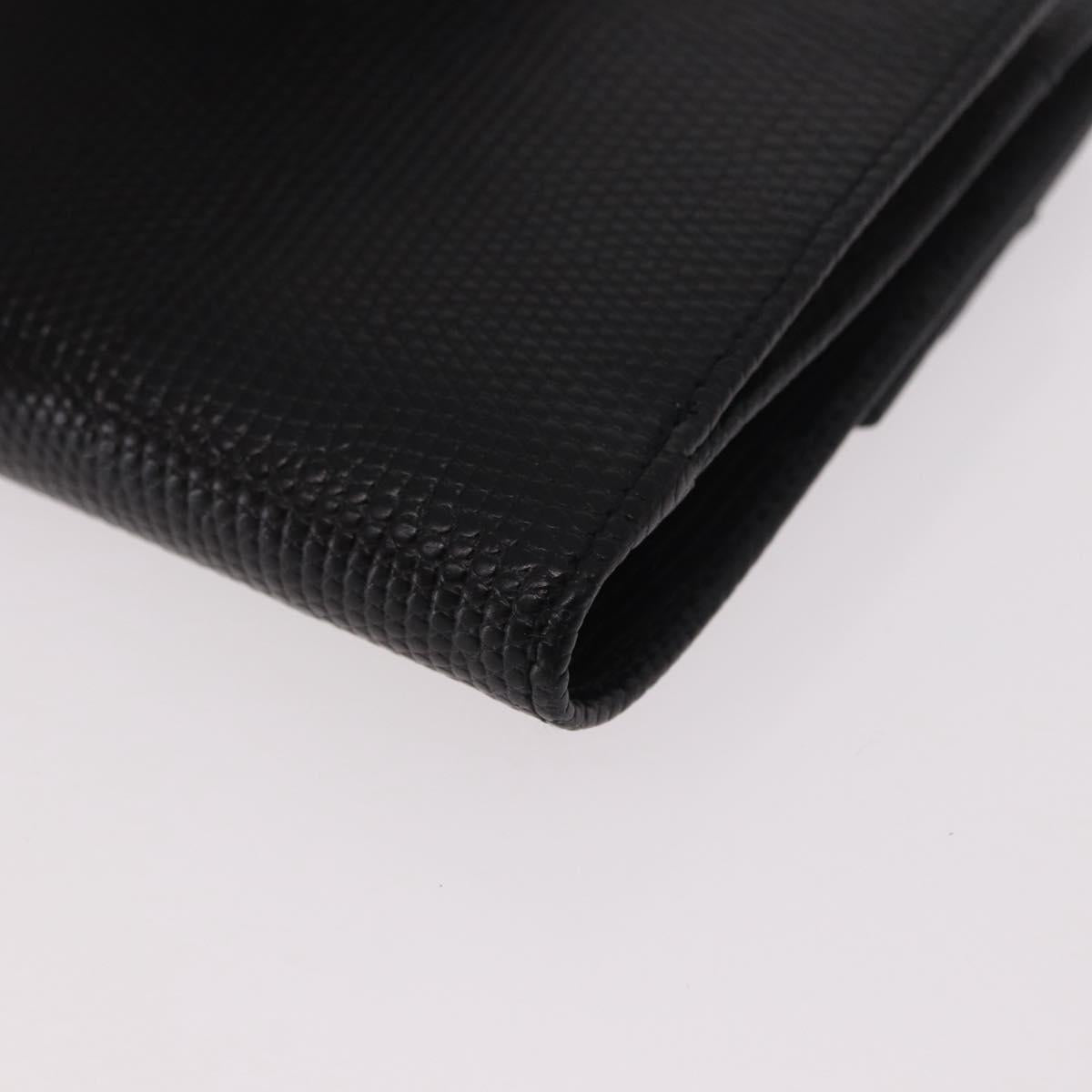 Salvatore Ferragamo Vala Long Wallet Leather Black Gold Auth 188659A