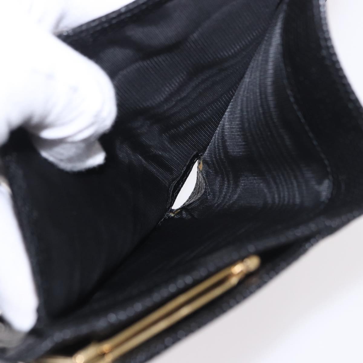Salvatore Ferragamo Vala Long Wallet Leather Black Gold Auth 188659A