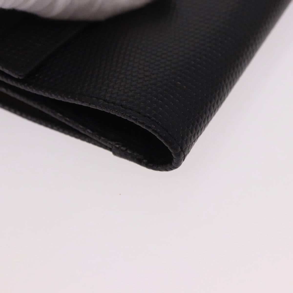 Salvatore Ferragamo Vala Long Wallet Leather Black Gold Auth 188659A