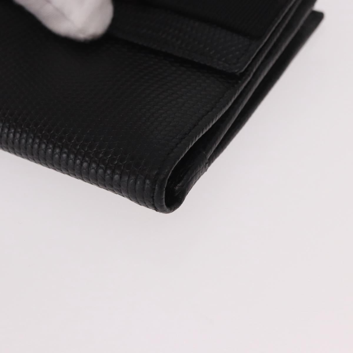 Salvatore Ferragamo Vala Long Wallet Leather Black Gold Auth 188659A