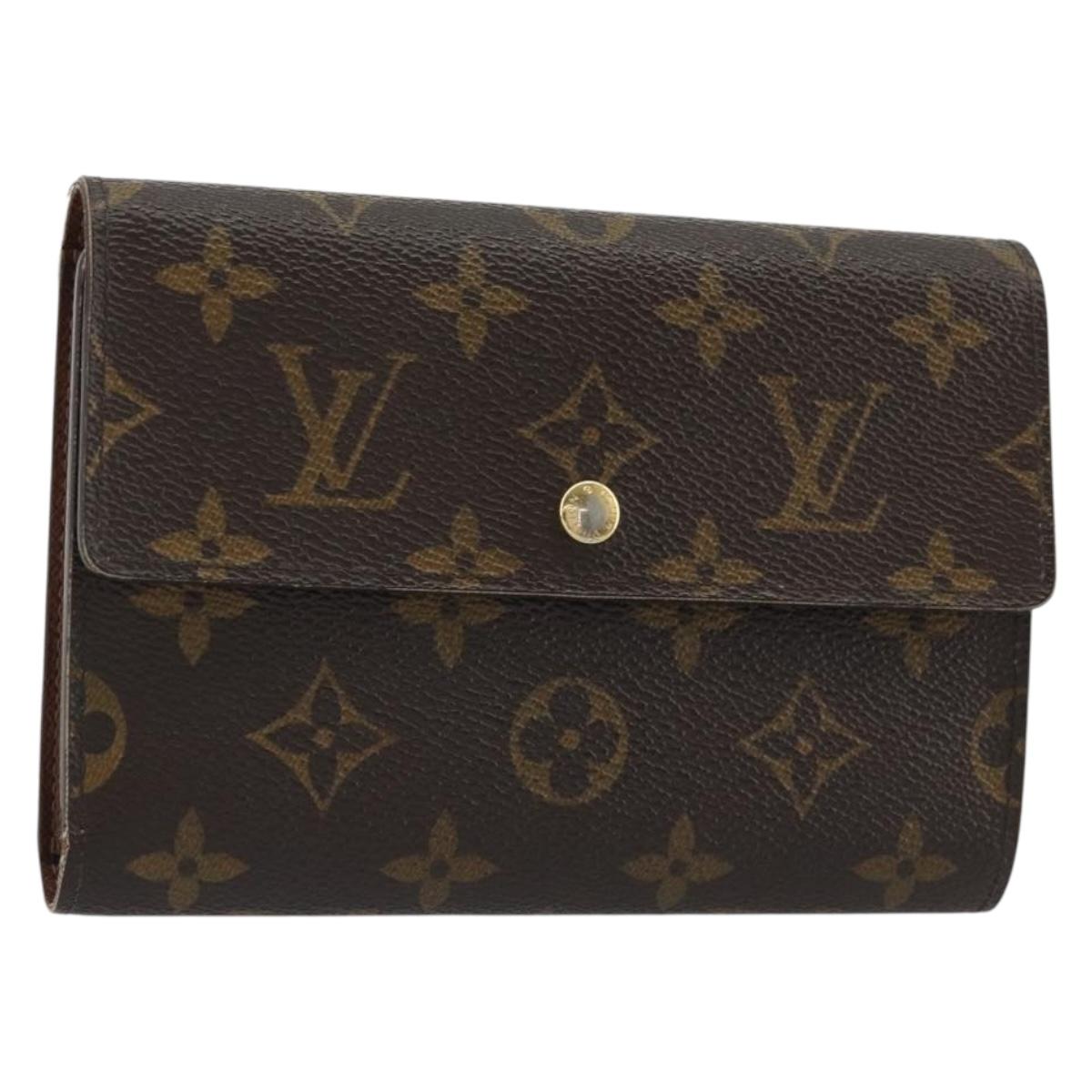 LOUIS VUITTON Monogram Porte TresorEtui Papie Wallet M61202 LV Auth 188664A
