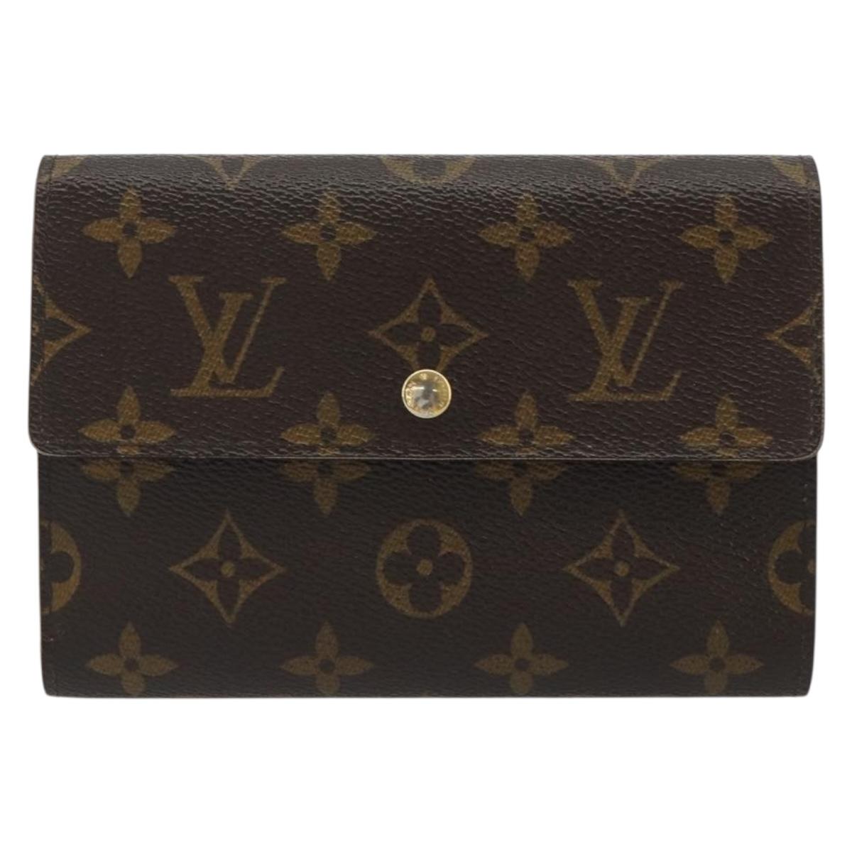 LOUIS VUITTON Monogram Porte TresorEtui Papie Wallet M61202 LV Auth 188664A