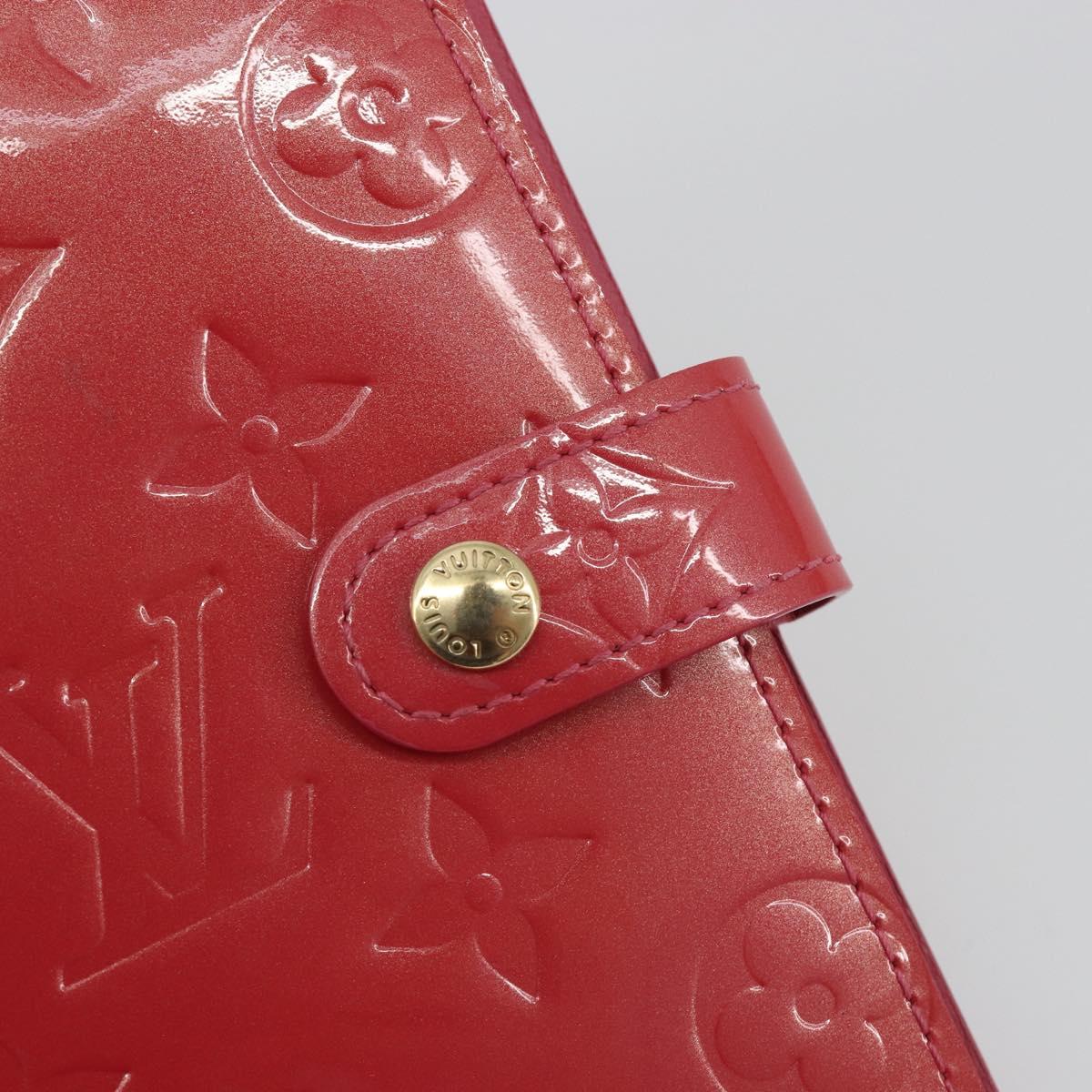 LOUIS VUITTON Monogram Vernis Agenda PM Planner Cover Pink R2101F Auth 188667A