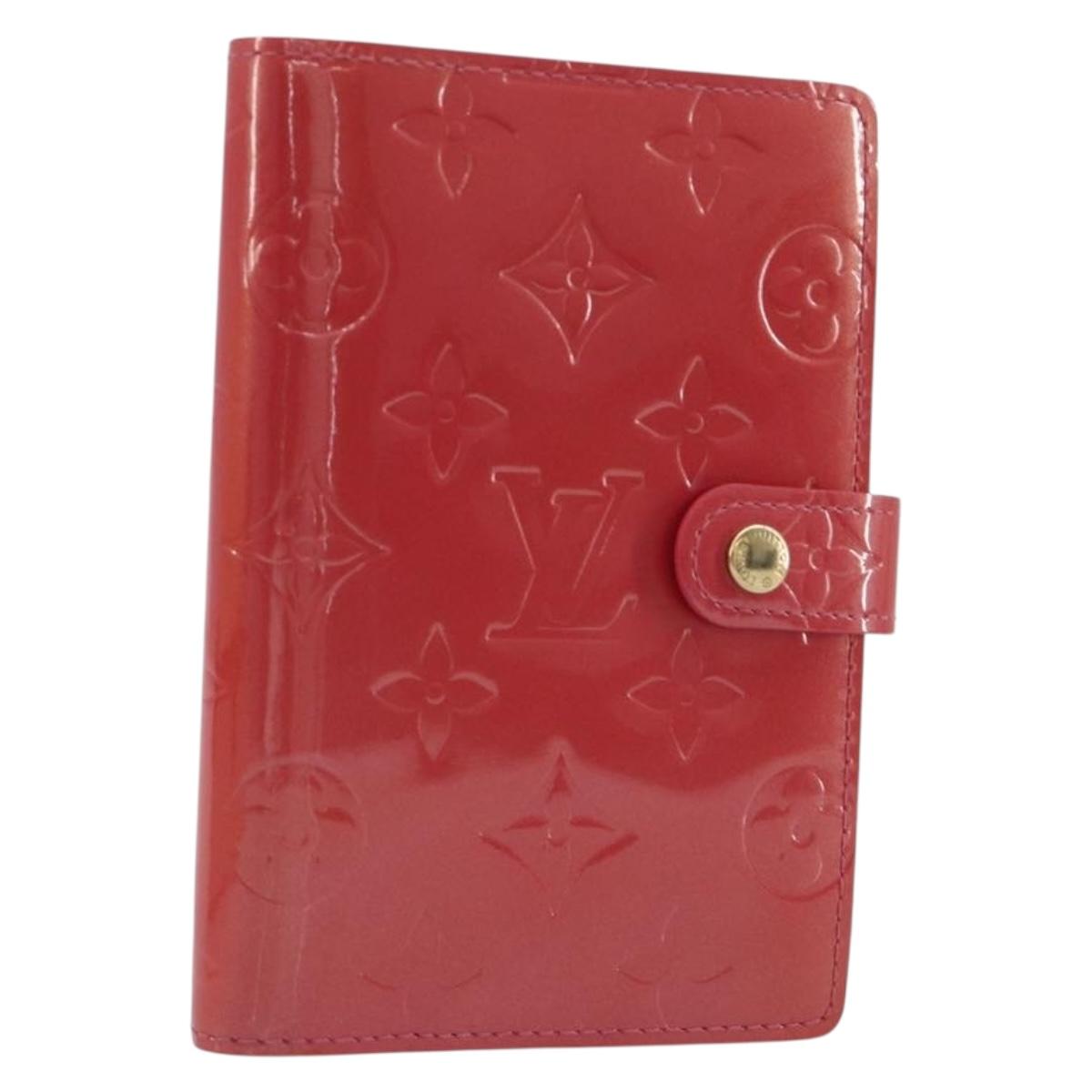 LOUIS VUITTON Monogram Vernis Agenda PM Planner Cover Pink R2101F Auth 188667A