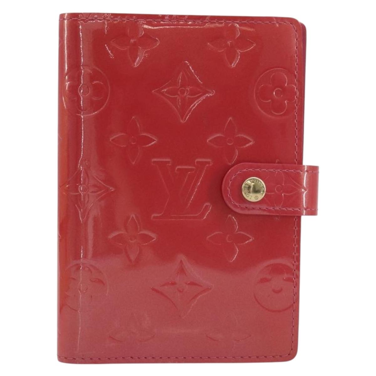 LOUIS VUITTON Monogram Vernis Agenda PM Planner Cover Pink R2101F Auth 188667A