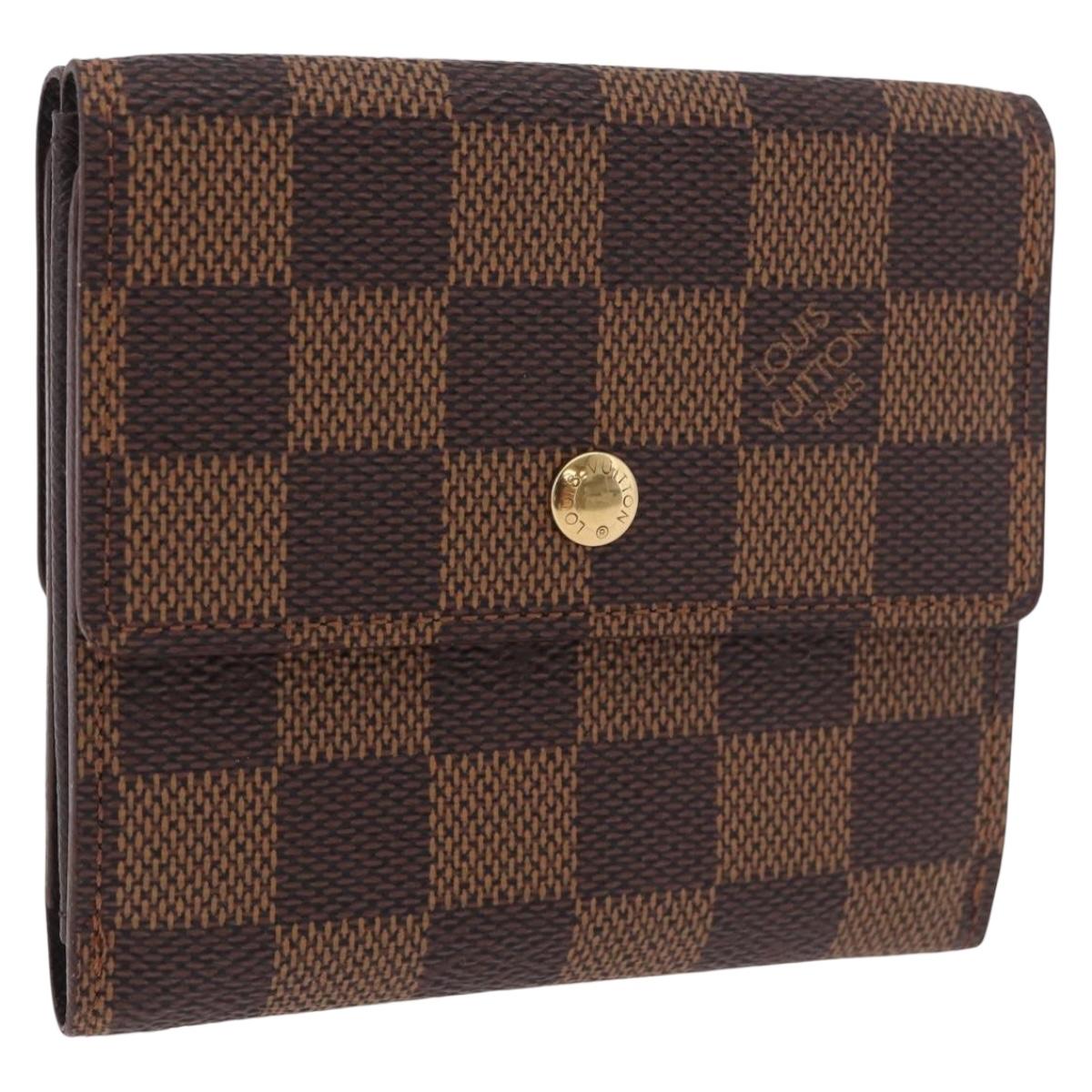 LOUIS VUITTON Damier Ebene Porte Monnaie Billets Cartes Credit Auth 188672A
