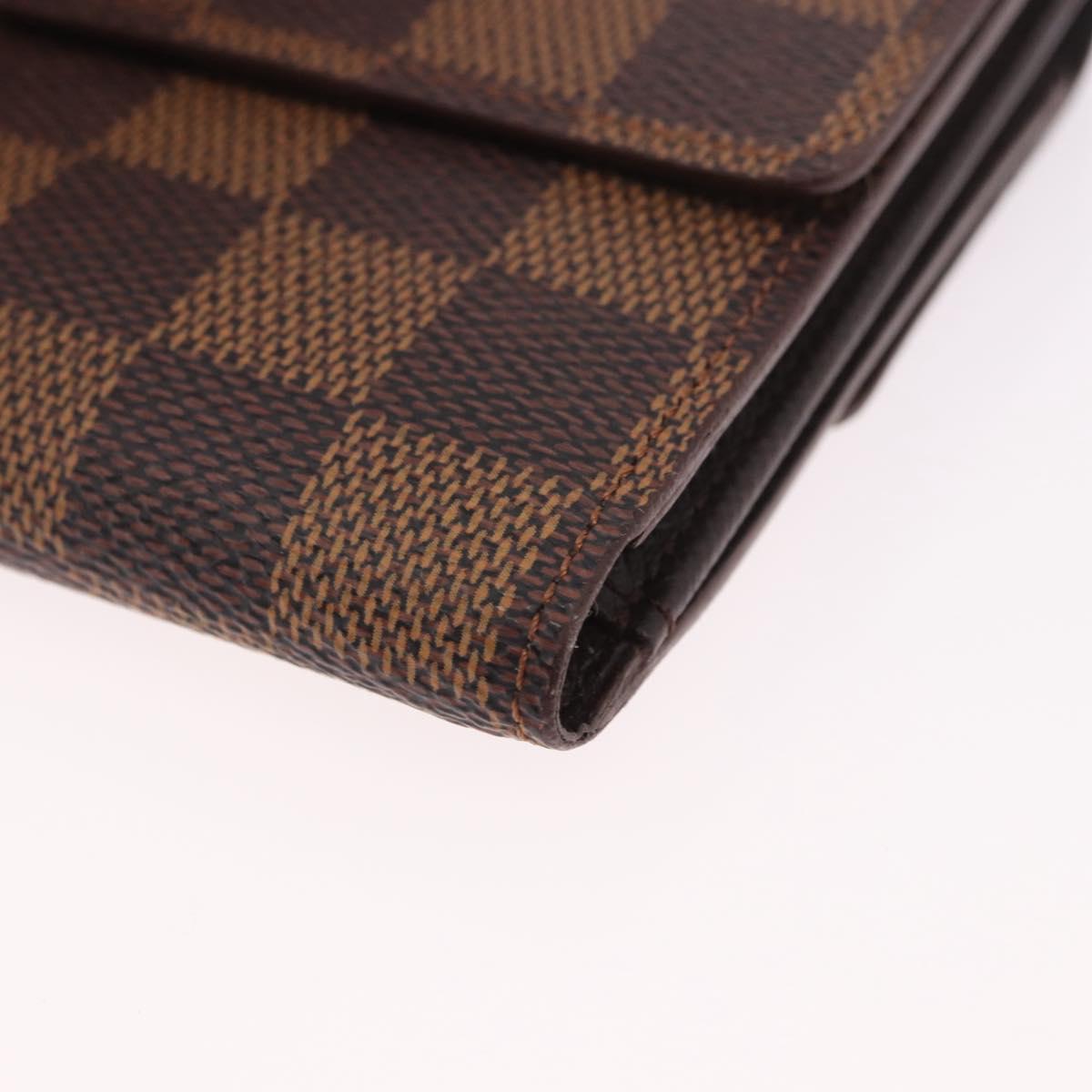 LOUIS VUITTON Damier Ebene Porte Monnaie Billets Cartes Credit Auth 188672A