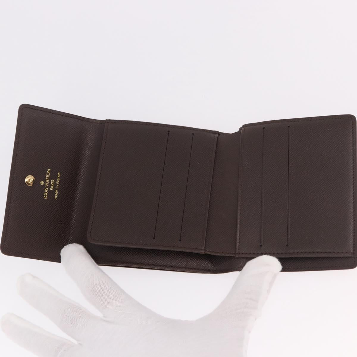 LOUIS VUITTON Damier Ebene Porte Monnaie Billets Cartes Credit Auth 188672A