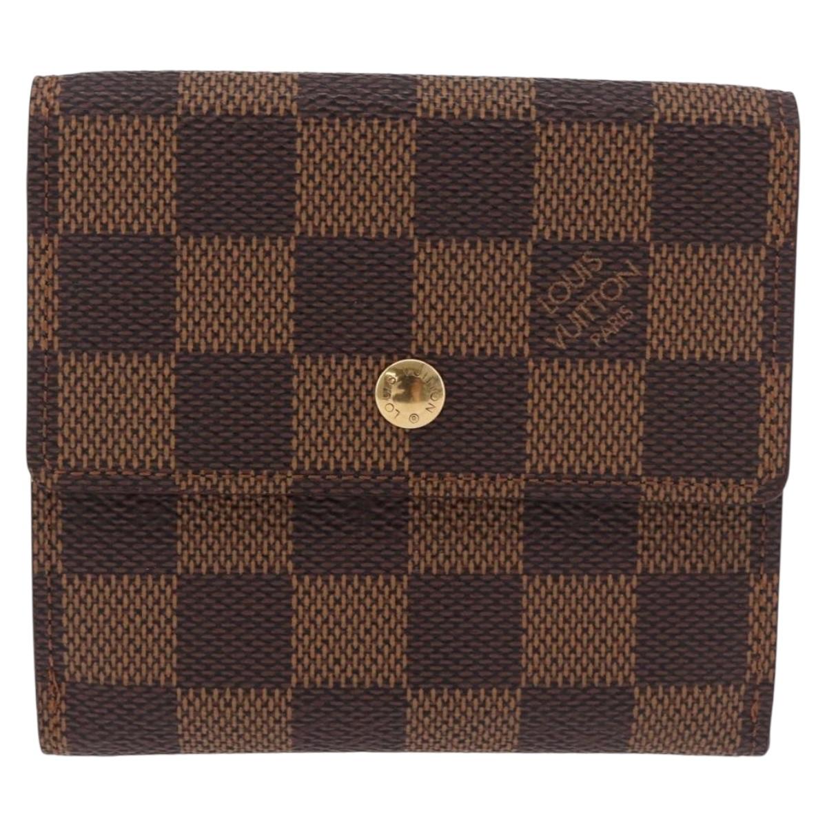 LOUIS VUITTON Damier Ebene Porte Monnaie Billets Cartes Credit Auth 188672A