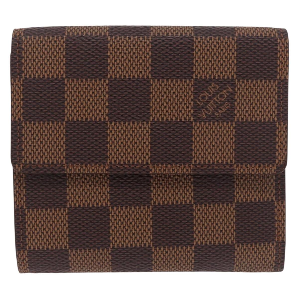 LOUIS VUITTON Damier Ebene Porte Monnaie Billets Cartes Credit Auth 188672A