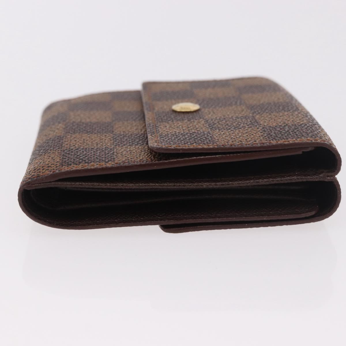 LOUIS VUITTON Damier Ebene Porte Monnaie Billets Cartes Credit Auth 188672A