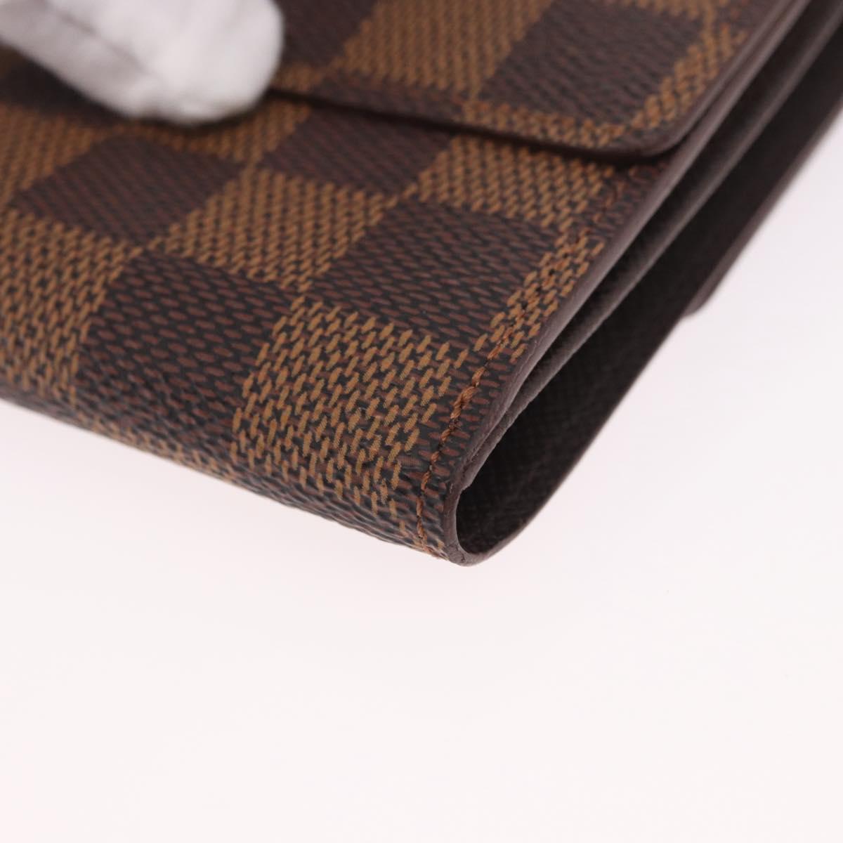 LOUIS VUITTON Damier Ebene Porte Monnaie Billets Cartes Credit Auth 188672A