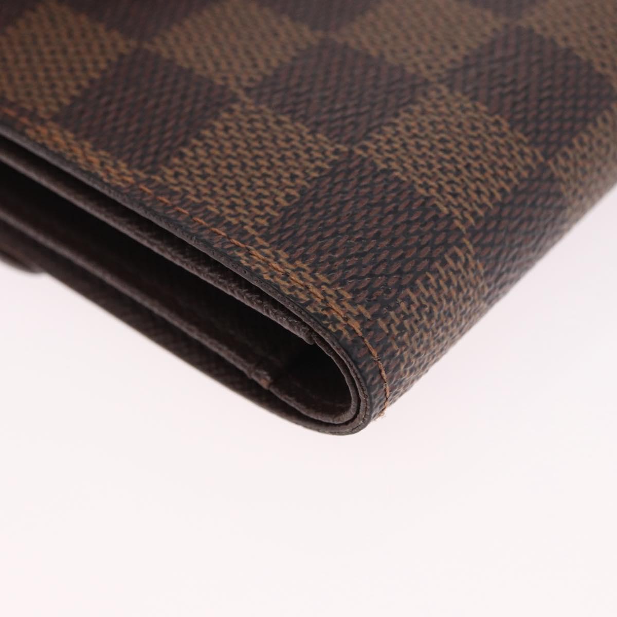 LOUIS VUITTON Damier Ebene Porte Tresor Etui Papie Wallet N61202 LV Auth 188674A