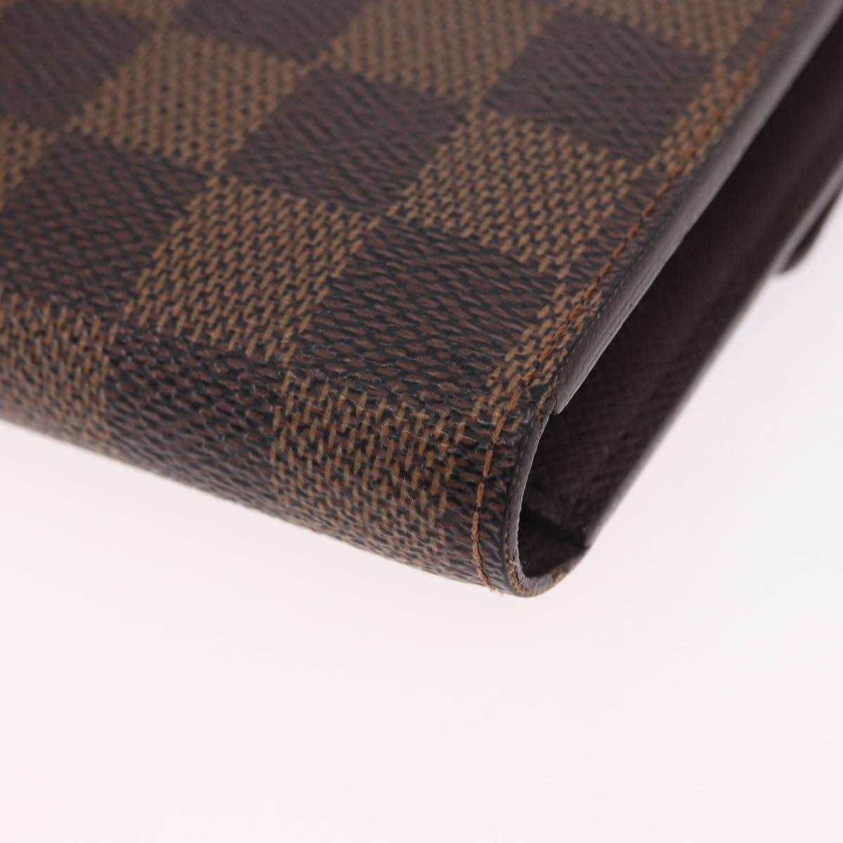 LOUIS VUITTON Damier Ebene Porte Tresor Etui Papie Wallet N61202 LV Auth 188674A