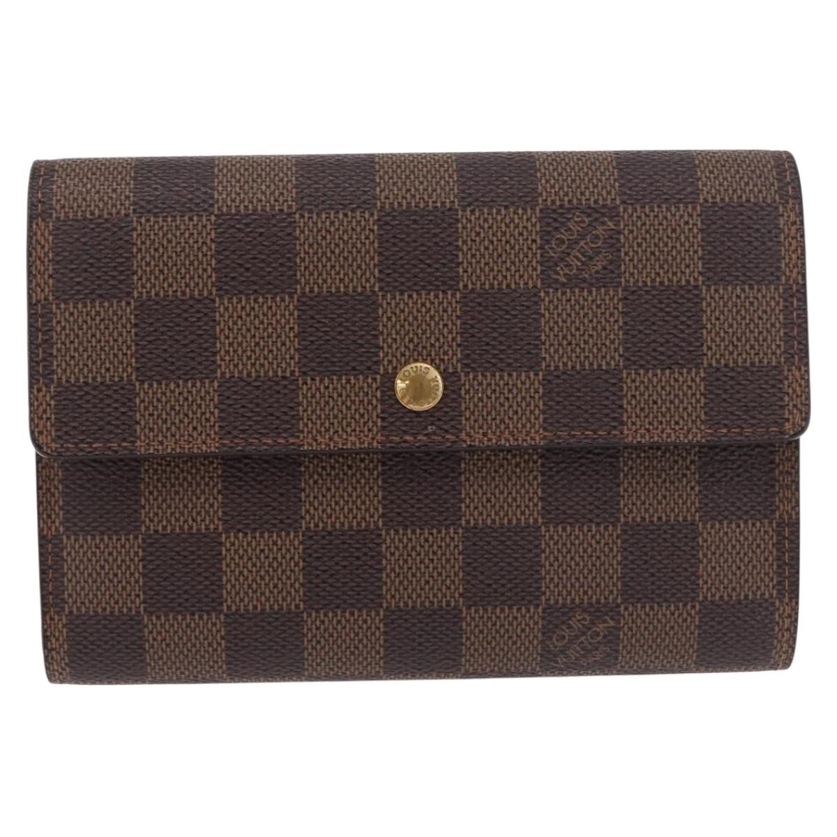 LOUIS VUITTON Damier Ebene Porte Tresor Etui Papie Wallet N61202 LV Auth 188674A