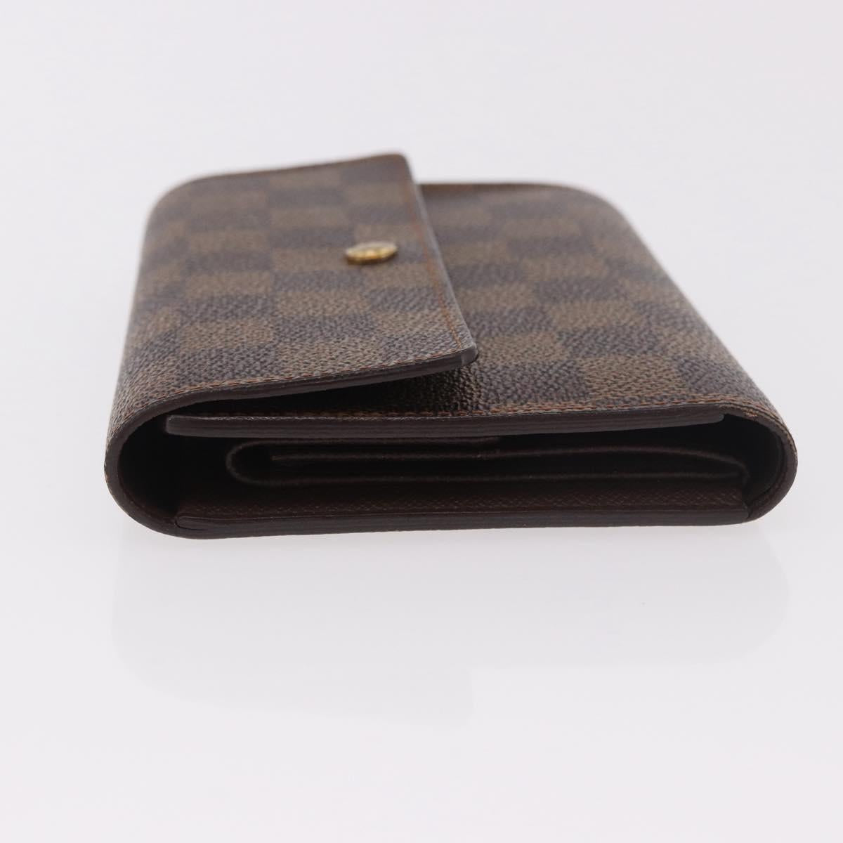 LOUIS VUITTON Damier Ebene Porte Tresor Etui Papie Wallet N61202 LV Auth 188674A