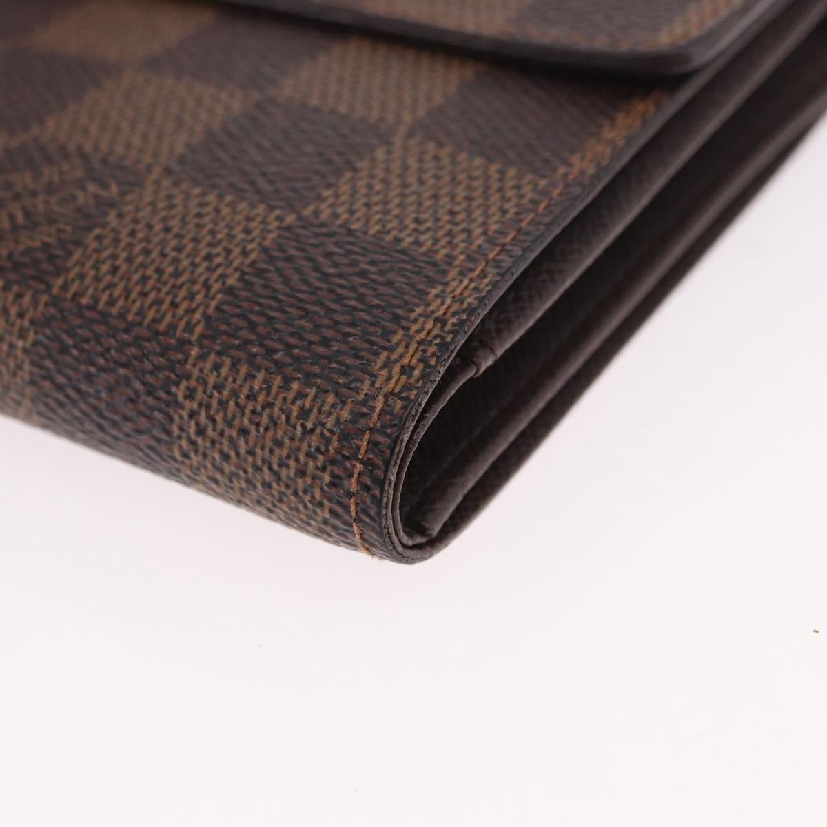 LOUIS VUITTON Damier Ebene Porte Tresor Etui Papie Wallet N61202 LV Auth 188674A