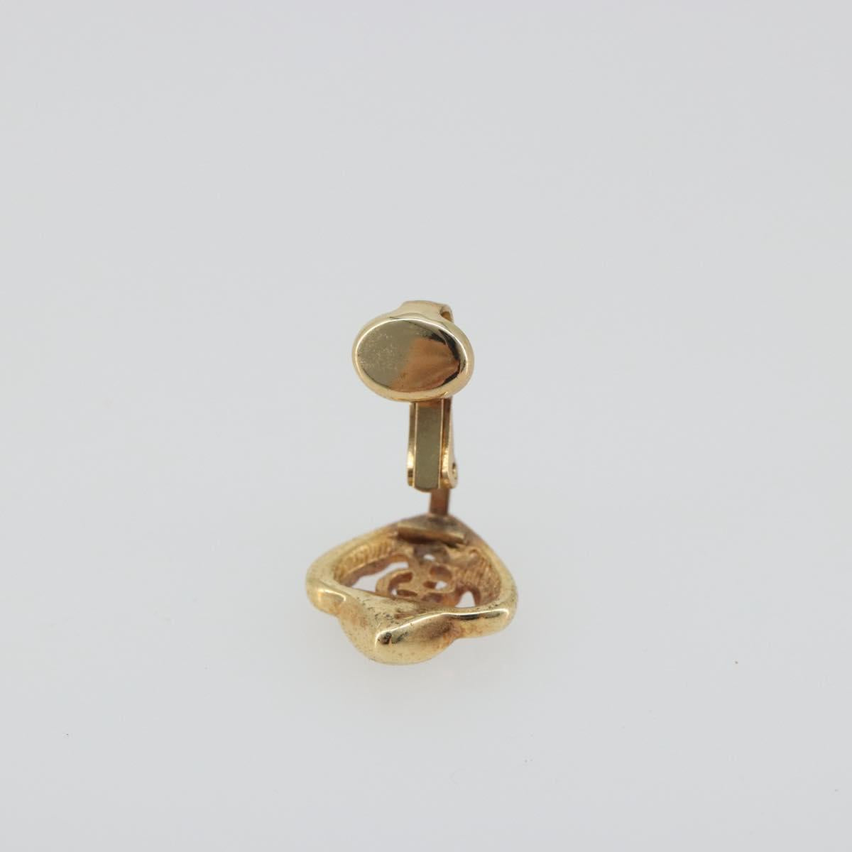 Christian Dior Earring Metal Gold Auth 188679