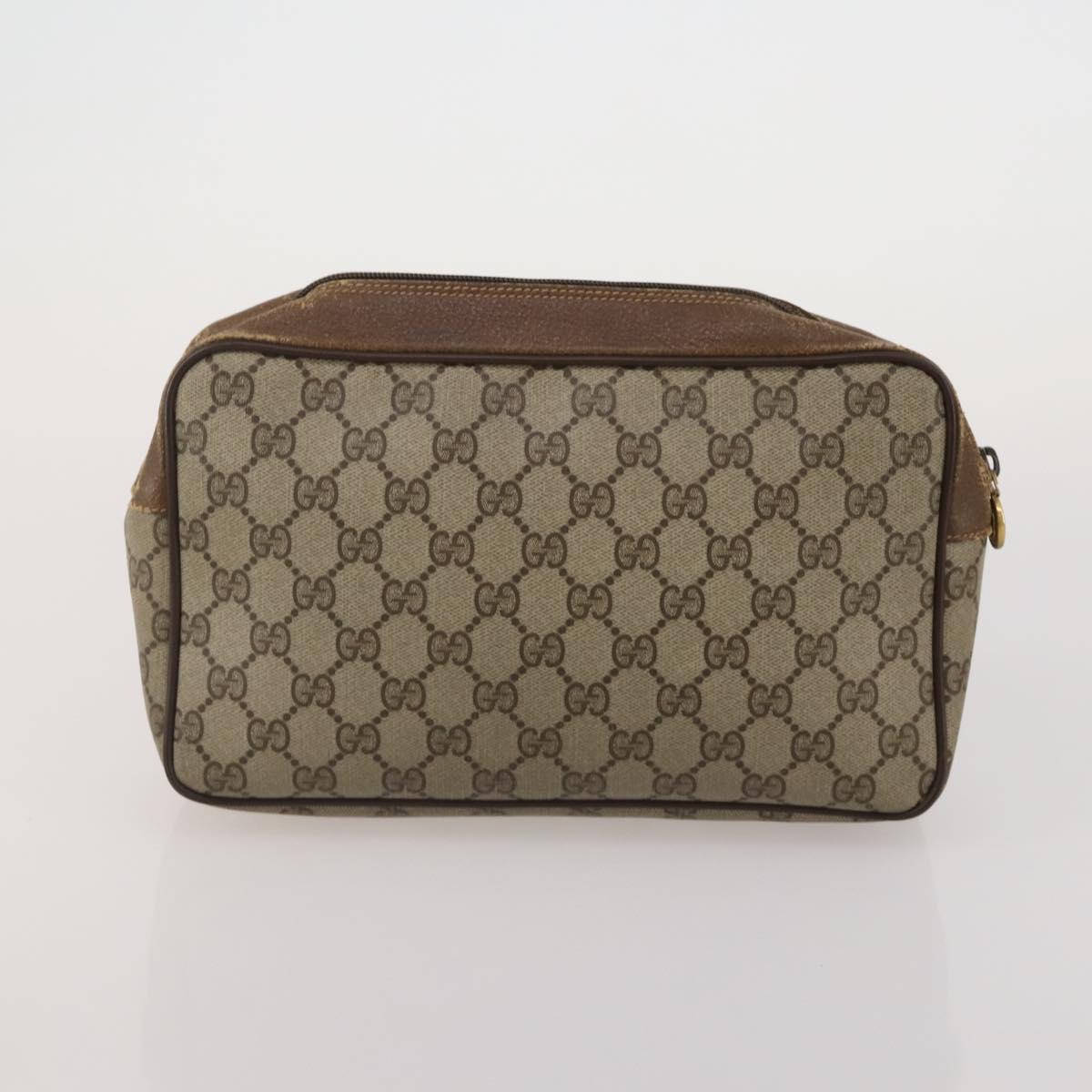 GUCCI GG Supreme GG Canvas Web Sherry Line Bag PVC 4 Set Beige Auth 188688