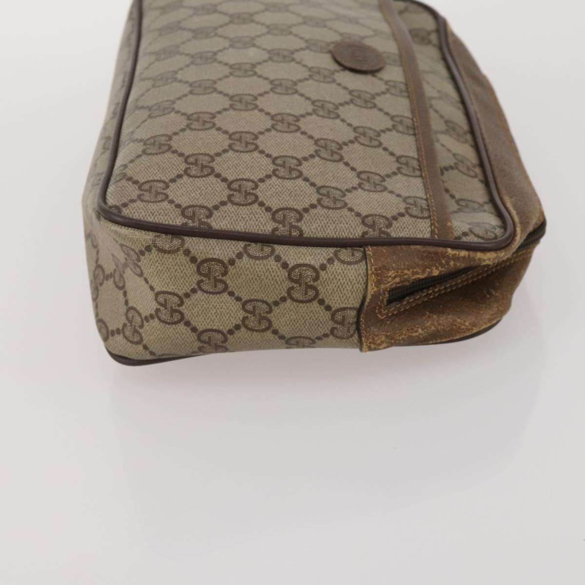 GUCCI GG Supreme GG Canvas Web Sherry Line Bag PVC 4 Set Beige Auth 188688