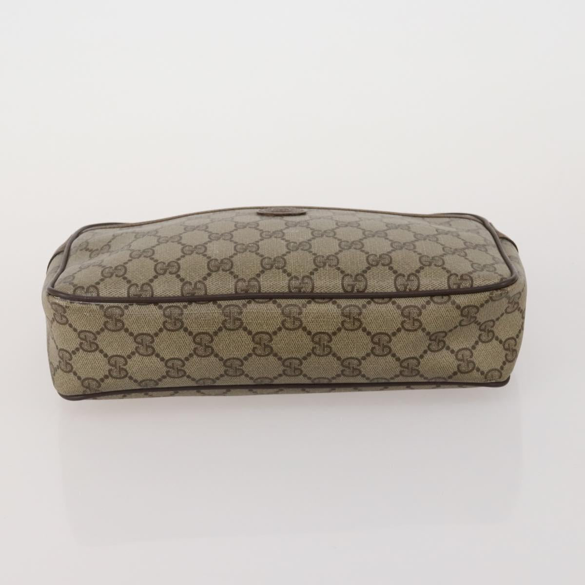 GUCCI GG Supreme GG Canvas Web Sherry Line Bag PVC 4 Set Beige Auth 188688