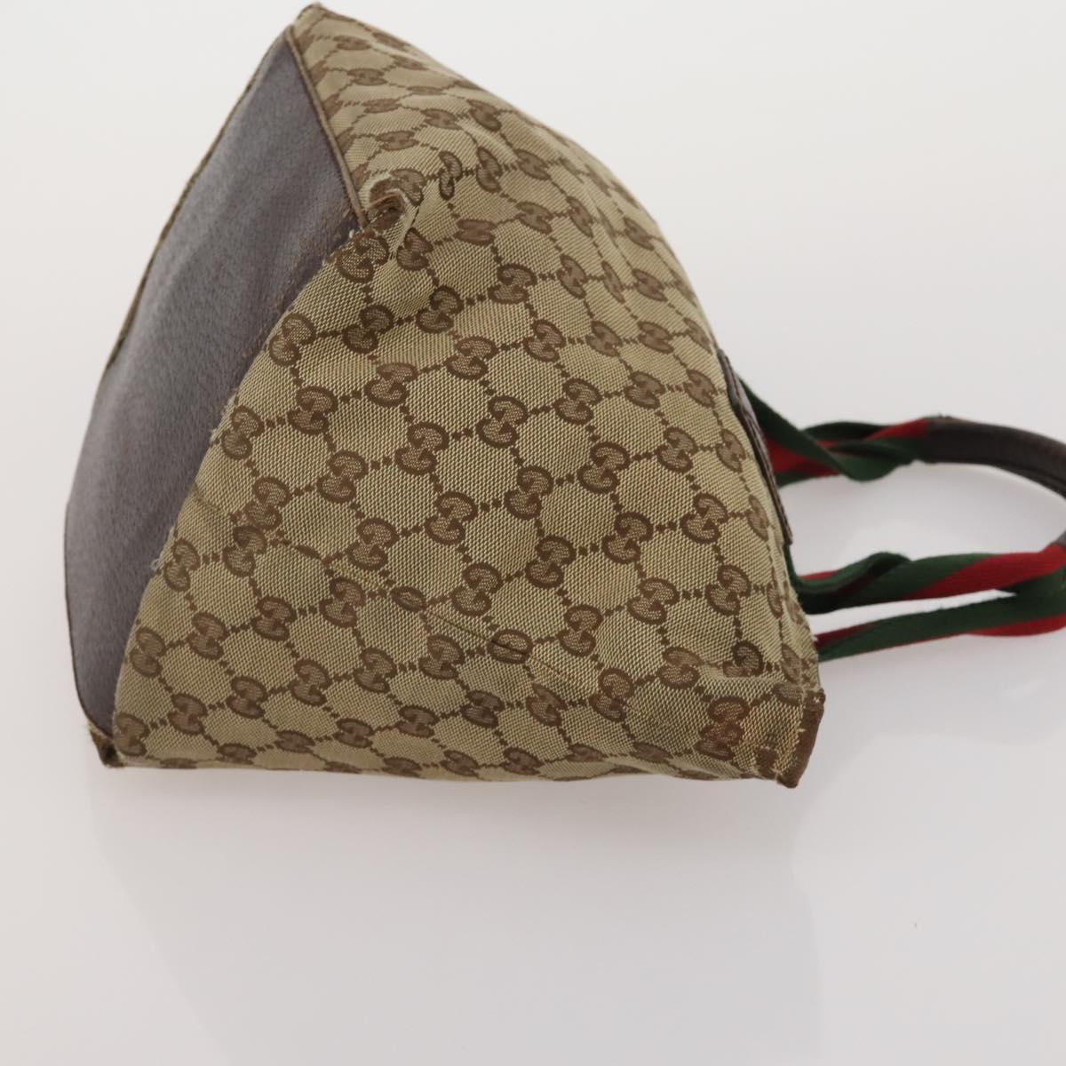 GUCCI GG Supreme GG Canvas Web Sherry Line Bag PVC 4 Set Beige Auth 188688