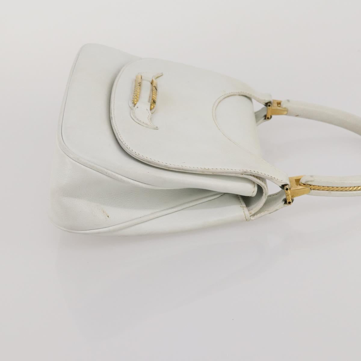 GUCCI Shoulder Bag Leather 4 Set Navy Beige white Auth 188689