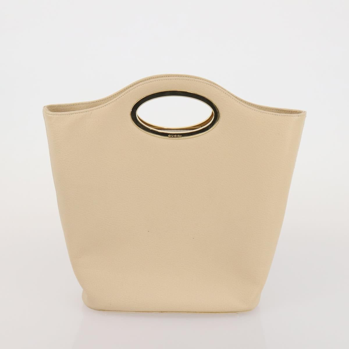 GUCCI Shoulder Bag Leather 4 Set Navy Beige white Auth 188689