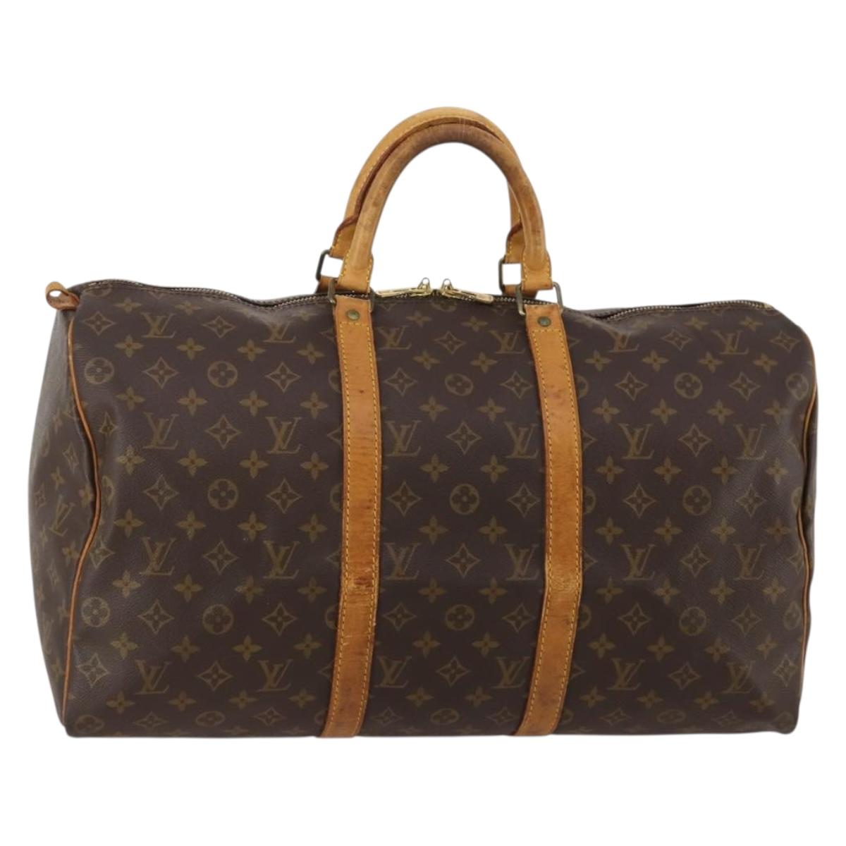 LOUIS VUITTON Monogram Keepall 50 Boston Bag M41426 LV Auth 188711