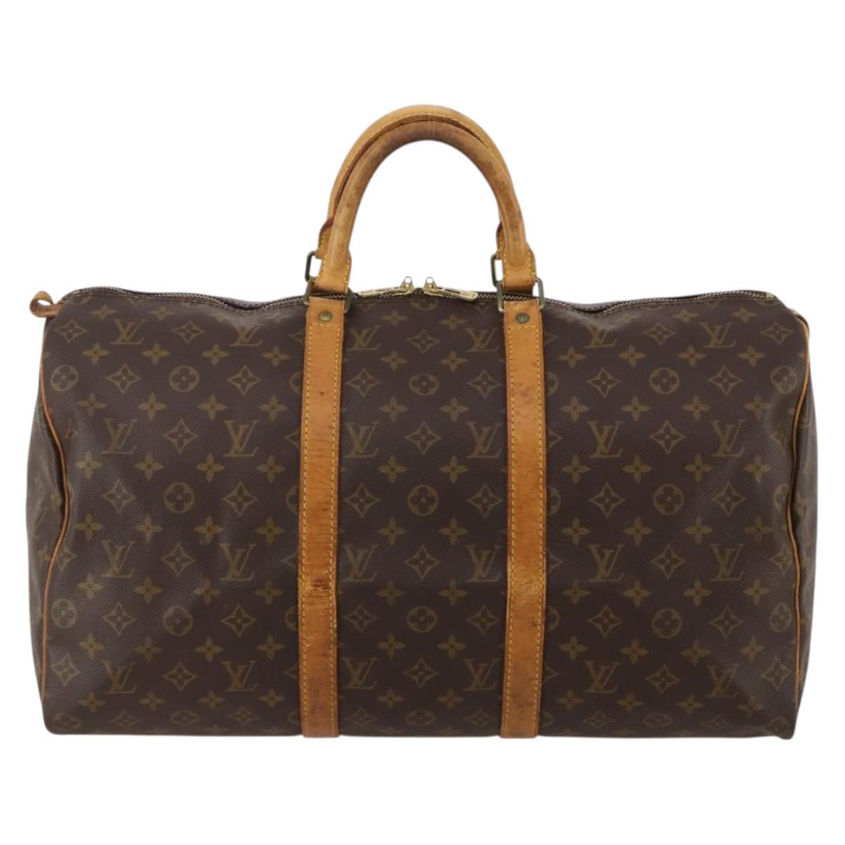 LOUIS VUITTON Monogram Keepall 50 Boston Bag M41426 LV Auth 188711