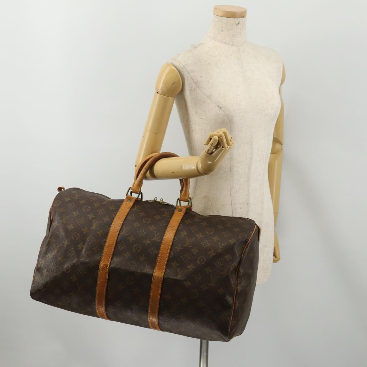 LOUIS VUITTON Monogram Keepall 50 Boston Bag M41426 LV Auth 188711