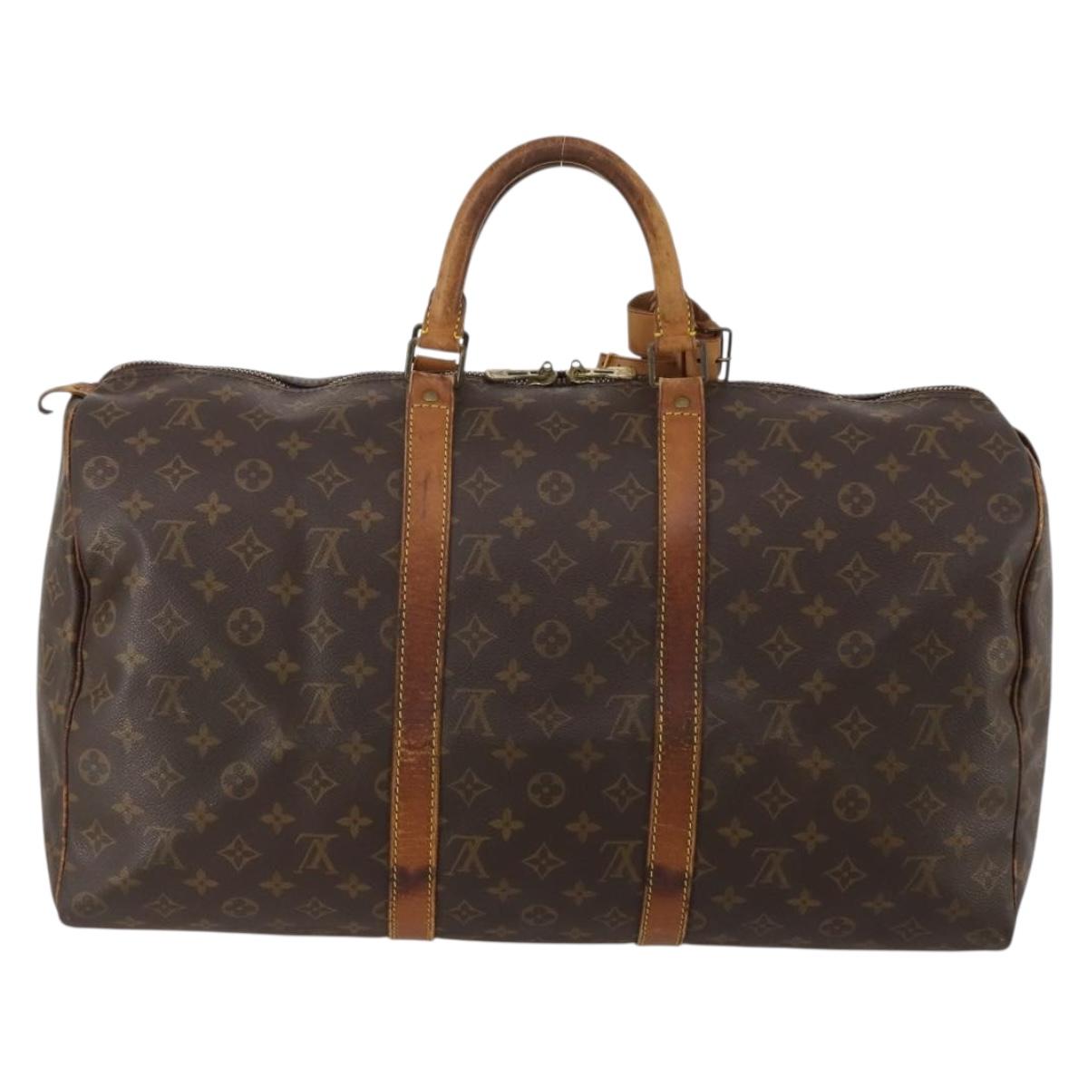 LOUIS VUITTON Monogram Keepall 50 Boston Bag M41426 LV Auth 188712