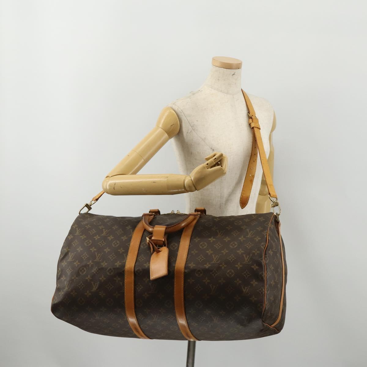 LOUIS VUITTON Monogram Keepall Bandouliere 55 Boston Bag M41414 LV Auth 188714