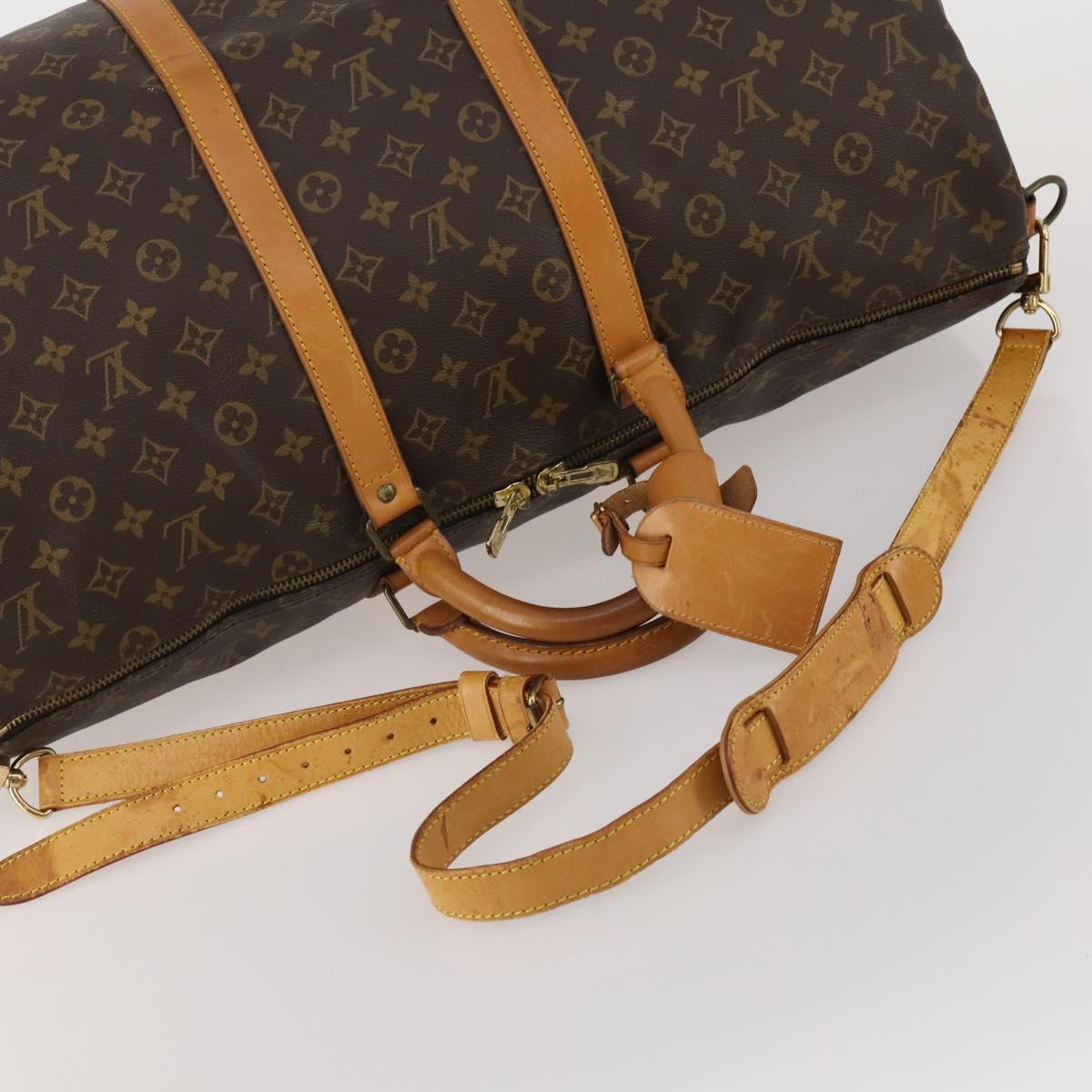 LOUIS VUITTON Monogram Keepall Bandouliere 55 Boston Bag M41414 LV Auth 188714