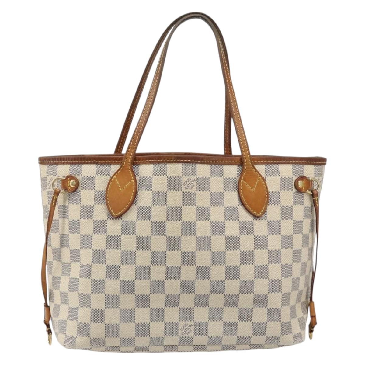 LOUIS VUITTON Damier Azur Neverfull PM Tote Bag N41362 LV Auth 188715