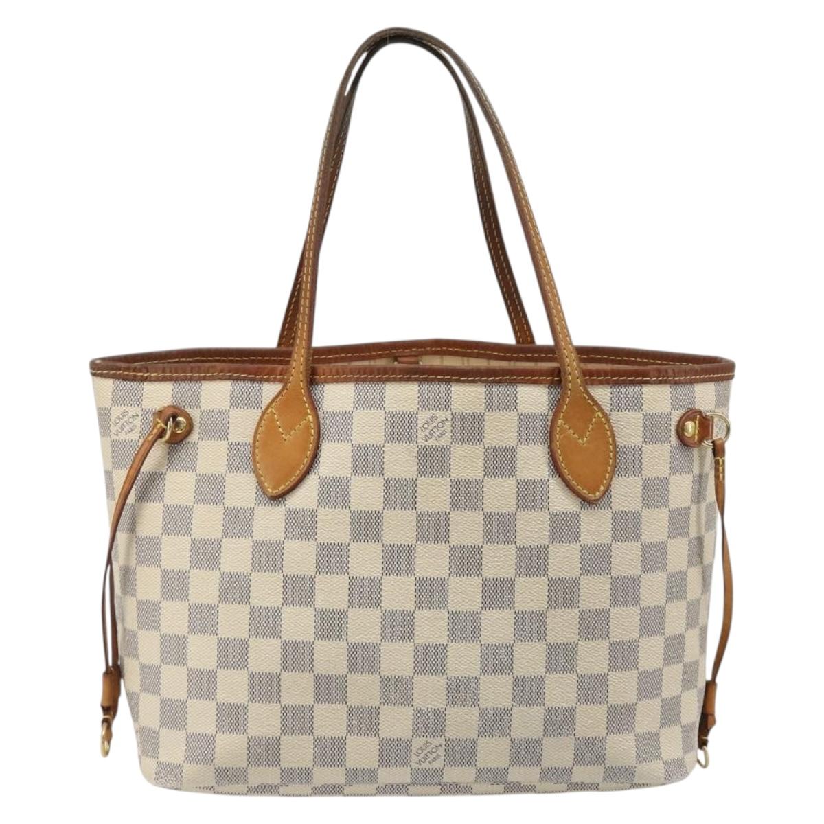 LOUIS VUITTON Damier Azur Neverfull PM Tote Bag N41362 LV Auth 188715